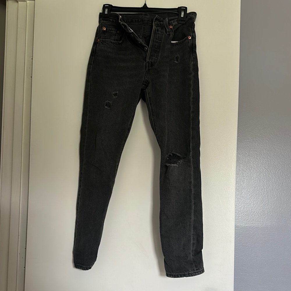 Women's Black Distressed Jeans